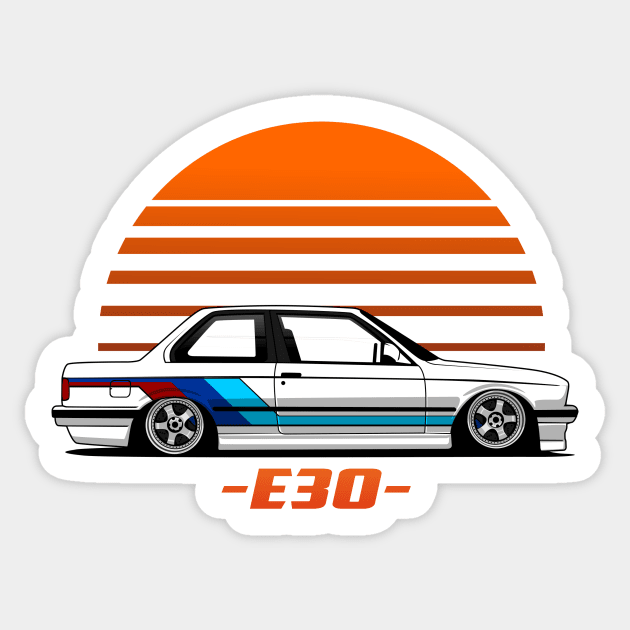 bmw e30 white Sticker by rclndsgn